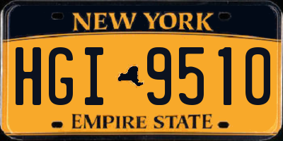 NY license plate HGI9510