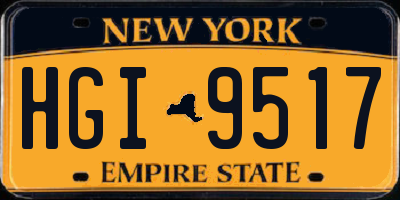 NY license plate HGI9517