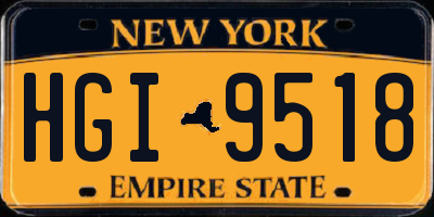 NY license plate HGI9518