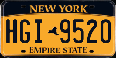 NY license plate HGI9520