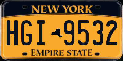 NY license plate HGI9532