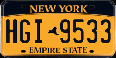 NY license plate HGI9533