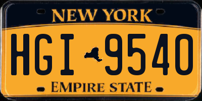 NY license plate HGI9540