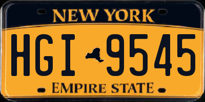 NY license plate HGI9545
