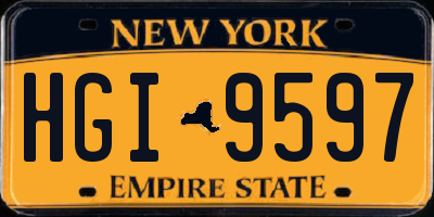 NY license plate HGI9597