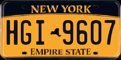 NY license plate HGI9607