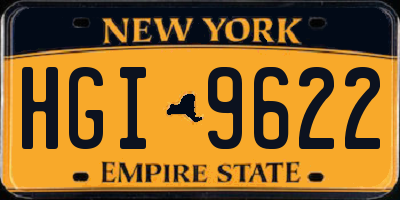 NY license plate HGI9622