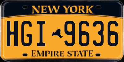 NY license plate HGI9636