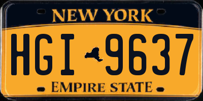 NY license plate HGI9637