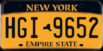 NY license plate HGI9652