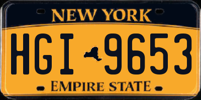 NY license plate HGI9653