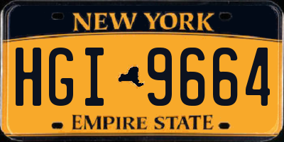 NY license plate HGI9664