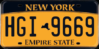 NY license plate HGI9669