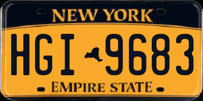 NY license plate HGI9683