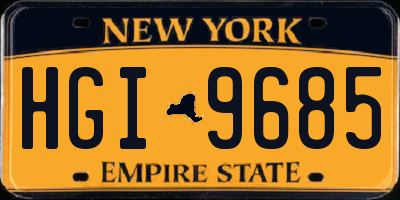 NY license plate HGI9685