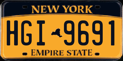 NY license plate HGI9691