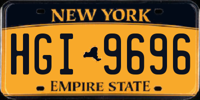 NY license plate HGI9696