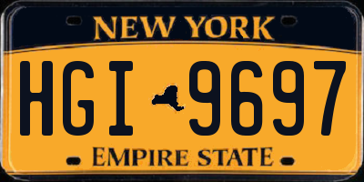 NY license plate HGI9697