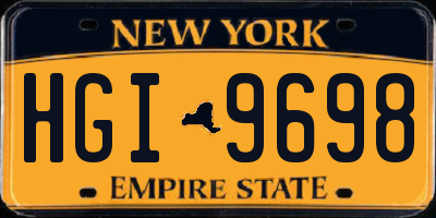 NY license plate HGI9698