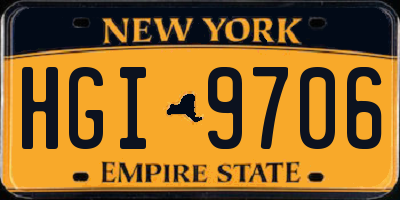 NY license plate HGI9706