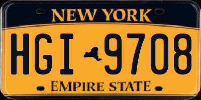 NY license plate HGI9708