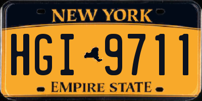 NY license plate HGI9711
