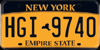 NY license plate HGI9740