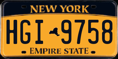 NY license plate HGI9758