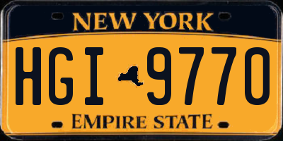 NY license plate HGI9770