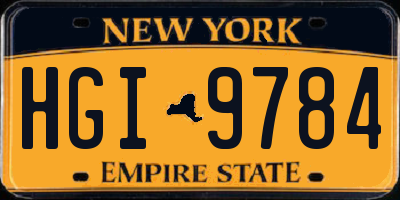 NY license plate HGI9784
