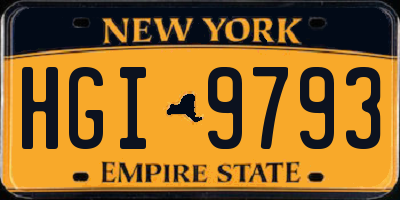 NY license plate HGI9793