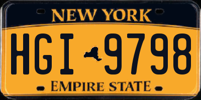NY license plate HGI9798