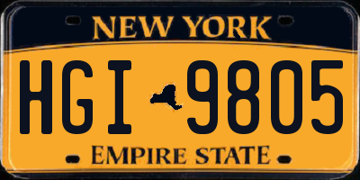 NY license plate HGI9805
