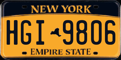NY license plate HGI9806