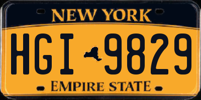 NY license plate HGI9829
