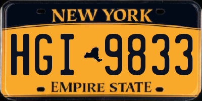 NY license plate HGI9833