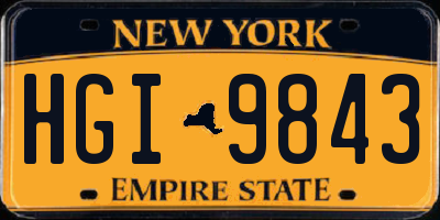 NY license plate HGI9843