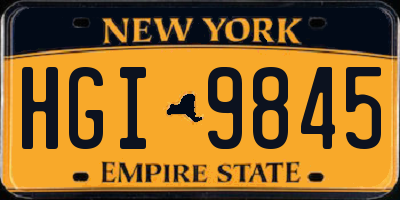 NY license plate HGI9845