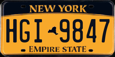NY license plate HGI9847