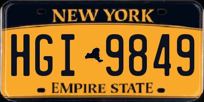 NY license plate HGI9849