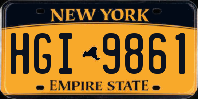 NY license plate HGI9861