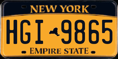 NY license plate HGI9865