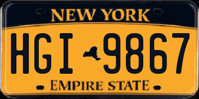 NY license plate HGI9867