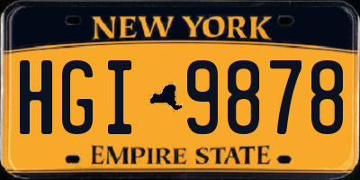 NY license plate HGI9878