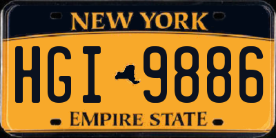 NY license plate HGI9886