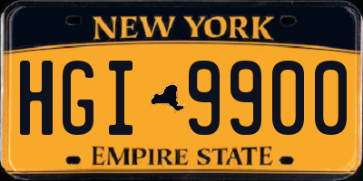 NY license plate HGI9900