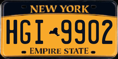 NY license plate HGI9902