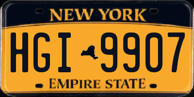 NY license plate HGI9907