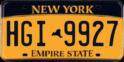 NY license plate HGI9927