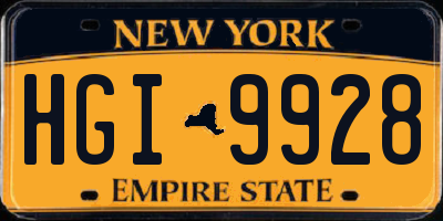 NY license plate HGI9928